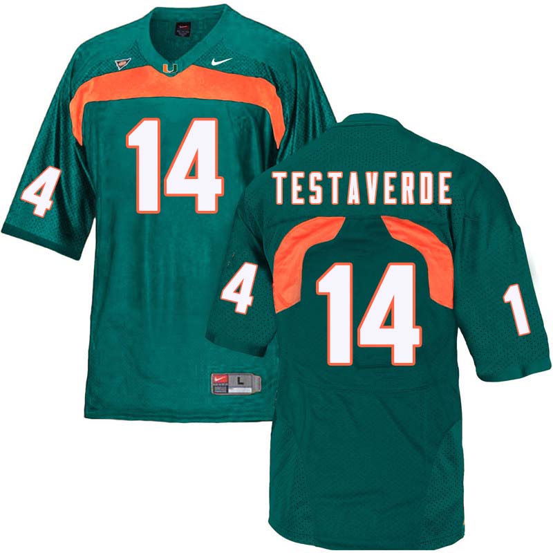 Nike Miami Hurricanes #14 Vinny Testaverde College Football Jerseys Sale-Green - Click Image to Close
